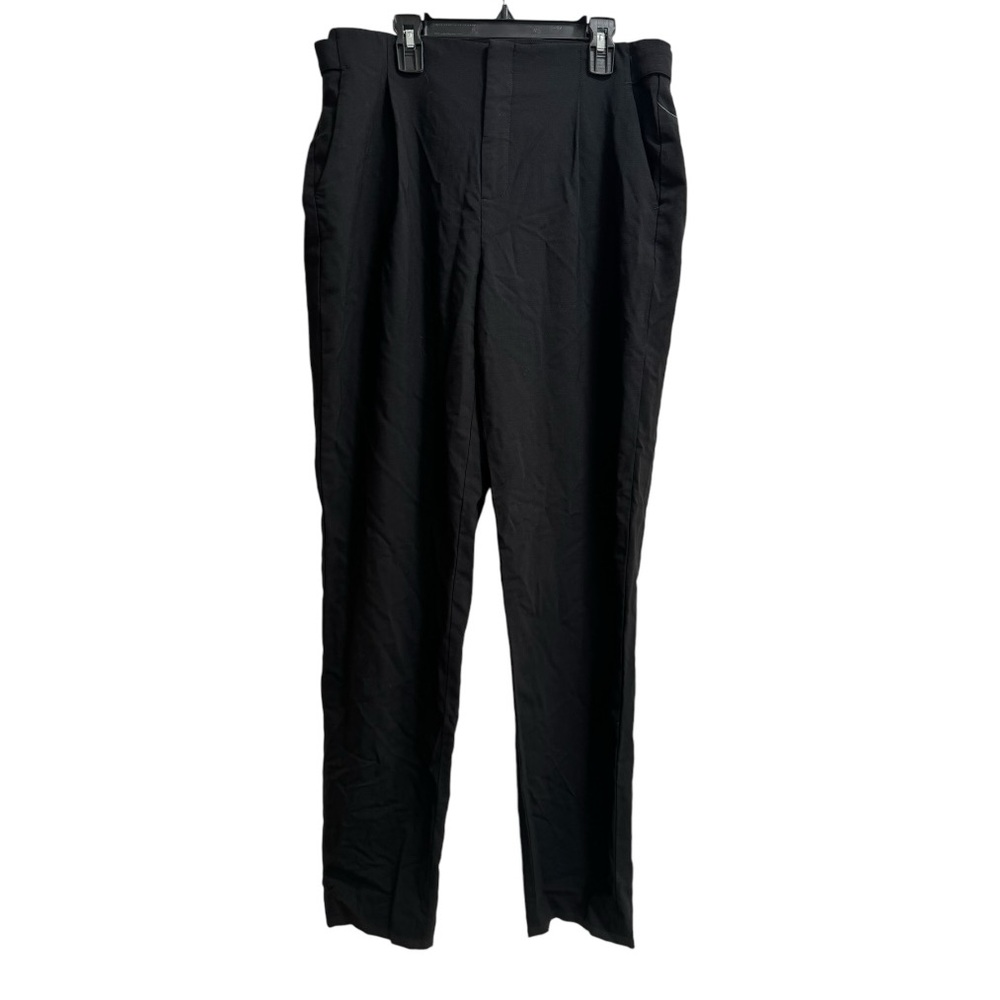 Vince. Black Stretch Dress Pants, Side Buckles, size 12‎